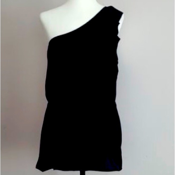 3 for $20 🆕️Black Chiffon One Shoulder Top Size Large - Picture 1 of 1